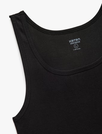 Bisiklet Yaka Kolsuz Slim Fit Ribanalı Pamuklu Atlet