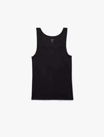 Bisiklet Yaka Kolsuz Slim Fit Ribanalı Pamuklu Atlet