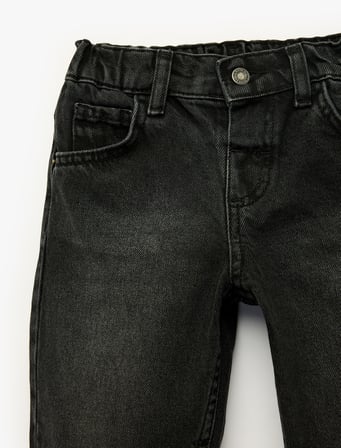 Cep Detaylı Pamuklu Denim Pantolon