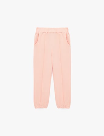 Cep Detaylı Beli Lastikli Pamuklu Şardonlu Basic Jogger Eşofman Altı