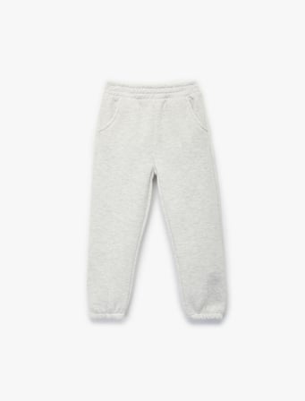 Cepli Beli Lastikli Pamuklu Şardonlu Basic Jogger Eşofman Altı