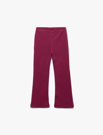 Mürdüm Rengi Tayt Beli Lastikli Pamuklu Kaşkorse