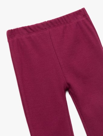 Mürdüm Rengi Tayt Beli Lastikli Pamuklu Kaşkorse