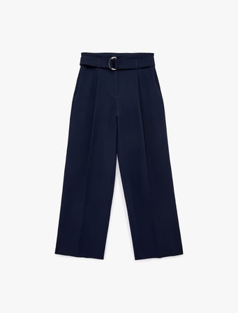 Standart Bel Kemerli Geniş Paça Pantolon
