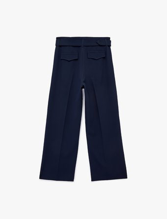 Standart Bel Kemerli Geniş Paça Pantolon