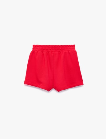 Rahat Kalıp Baskılı Normal Bel Lastikli Mini Spor Şort