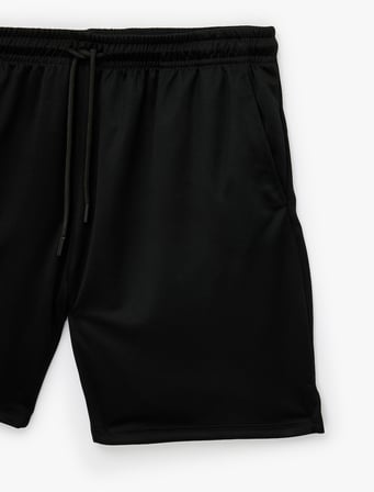Cepli Straight Fit Beli Bağcıklı Spor Şort