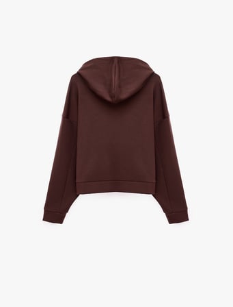 Basic Uzun Kollu Bağcıklı Kapüşonlu Oversize Spor Sweatshirt