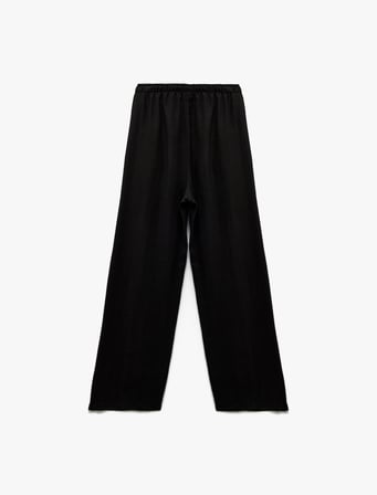 Beli Bağcıklı Cep Detaylı Geniş Paça Pantolon