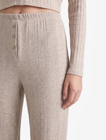 Pamuk Karışımlı Beli Lastikli Pijama Altı