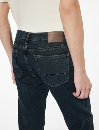 Pamuklu Cepli Normal Bel Straight Fit Jean Pantolon - Mark Jean