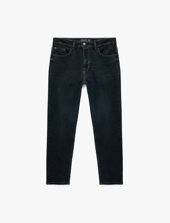 Pamuklu Cepli Normal Paça Tapered Jean Pantolon - Joe Jean