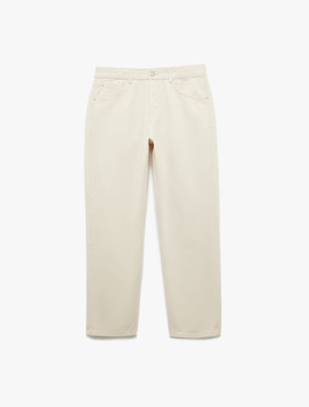 Pamuklu Normal Bel Cep Detaylı Vintage Straight Jean Pantolon