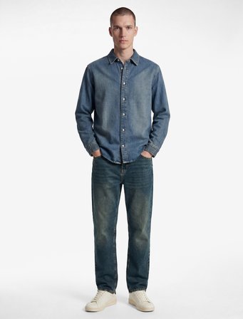 Normal Bel Pamuklu Vintage Straight Fit Jean Pantolon
