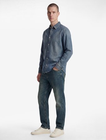 Normal Bel Pamuklu Vintage Straight Fit Jean Pantolon