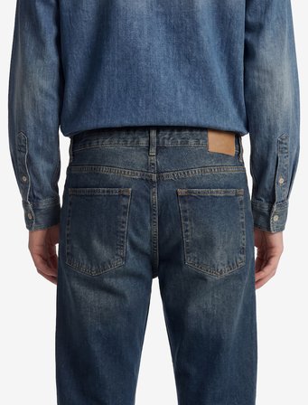 Normal Bel Pamuklu Vintage Straight Fit Jean Pantolon