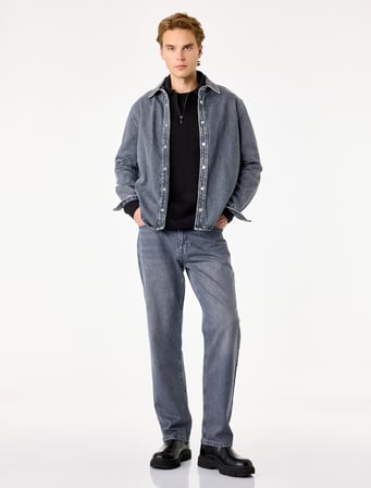 Pamuklu Normal Bel Cepli Vintage Straight Fit Jean Pantolon