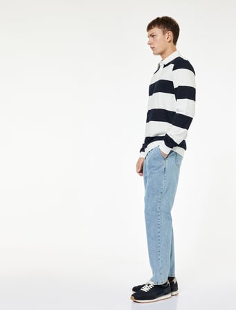 Pamuklu Beli Bağcıklı Bol Baggy Jean Pantolon