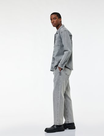 Pamuklu Cepli Bol Beli Bağcıklı Baggy Jean Pantolon