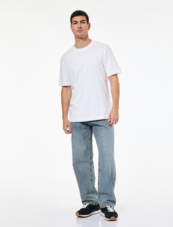 Normal Bel Pamuklu Bol Kalıp Baggy Jean Pantolon