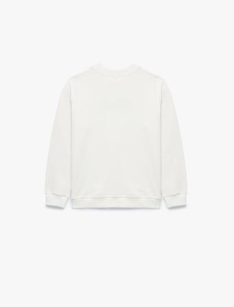 Pamuklu Uzun Kollu Bisiklet Yaka Baskılı Sweatshirt