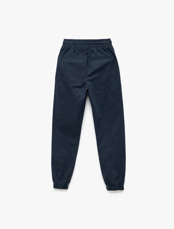 Beli Bağcıklı Cep Detaylı Pamuklu Gabardin Jogger Pantolon