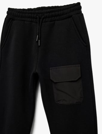 Şardonlu Cep Detaylı Beli Lastikli Basic Jogger Okul Eşofman Altı