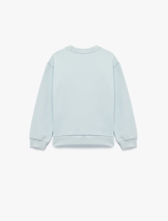 Uzun Kollu Bisiklet Yaka Anime Baskılı Sweatshirt