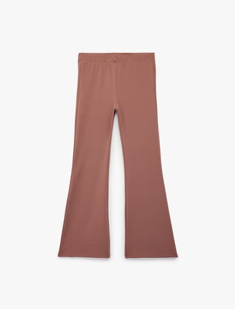Beli Lastikli Slim Fit İspanyol Paça Tayt