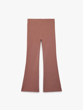 Beli Lastikli Slim Fit İspanyol Paça Tayt