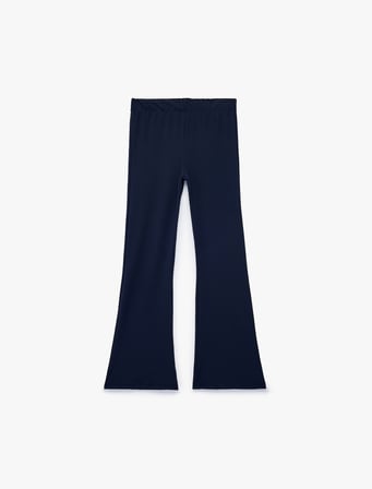 Beli Lastikli Slim Fit İspanyol Paça Tayt
