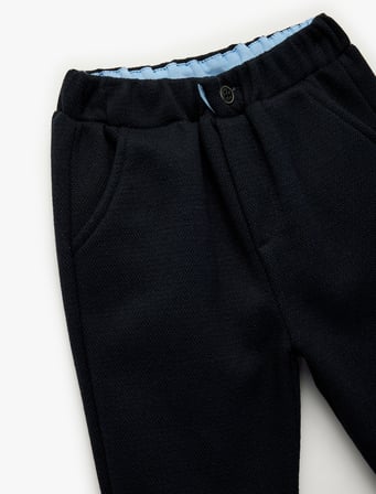 Düğmeli Beli Lastikli Cepli Jogger Eşofman Altı