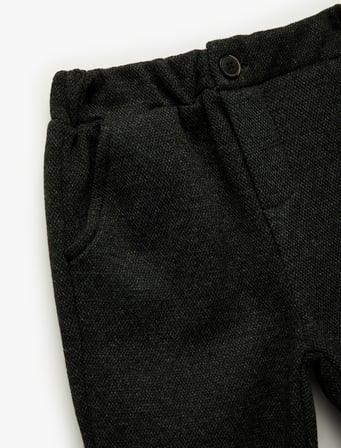Düğmeli Beli Lastikli Cepli Jogger Eşofman Altı