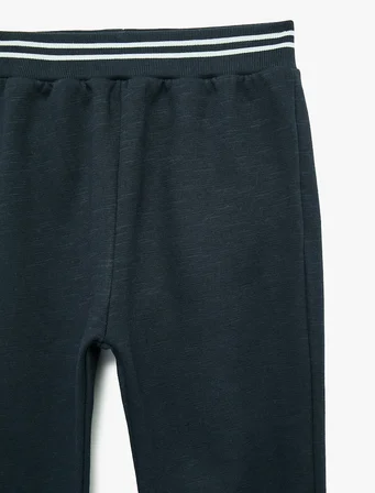 Pamuklu Beli Lastikli Şardonlu Jogger Eşofman Altı
