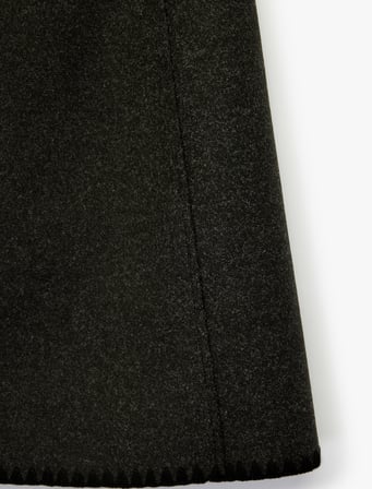 Dikiş Detaylı A Kesim Kışlık Mini Kaşe Etek