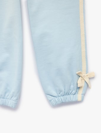 Fiyonk Detaylı Beli Lastikli Pamuklu Şardonlu Jogger Eşofman Altı