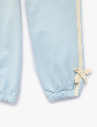 Fiyonk Detaylı Beli Lastikli Pamuklu Şardonlu Jogger Eşofman Altı