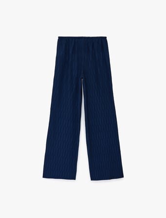 Bürümcük Kumaş Geniş Paça Beli Bağcıklı Pantolon