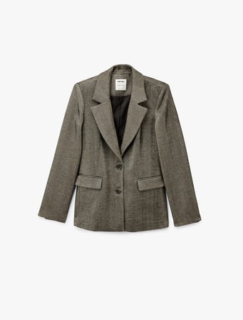 Düğmeli Uzun Kollu Slim Fit Blazer Ceket