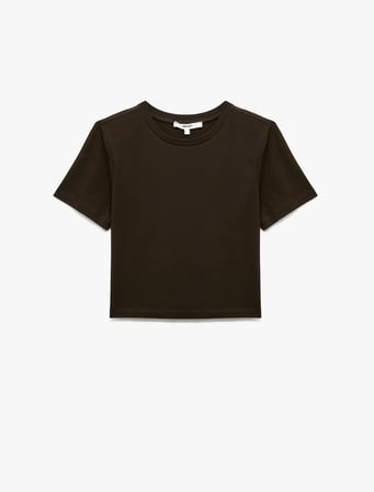Pamuklu Slim Fit Kısa Kollu Bisiklet Yaka Basic Tişört