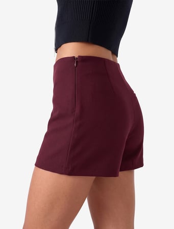 Slim Fit Cep Detaylı Mini Şort Etek