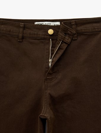 Cepli Rahat Kalıp Kesik Paça Yüksek Bel  Jean Pantolon - Culoette Jean