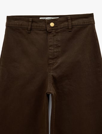 Cepli Rahat Kalıp Kesik Paça Yüksek Bel  Jean Pantolon - Culoette Jean