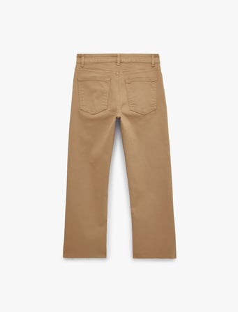 Pamuklu Düğmeli Cepli Dar Kesim İspanyol Paça Pantolon - Kick Flare Jeans