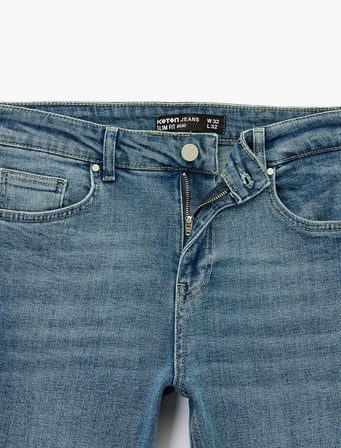 Pamuklu Normal Bel Slim Fit Jean Pantolon - Brad Jean