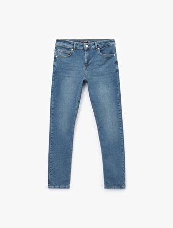 Normal Bel Cepli Pamuklu Slim Fit Jean Pantolon - Brad Jean