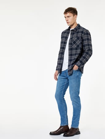Normal Bel Pamuklu Cepli Slim Fit Jean Pantolon - Brad Jean