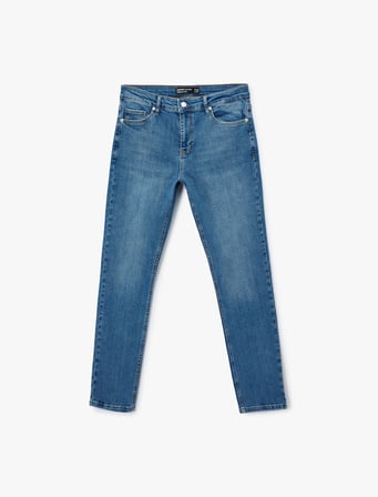 Normal Bel Pamuklu Cepli Slim Fit Jean Pantolon - Brad Jean
