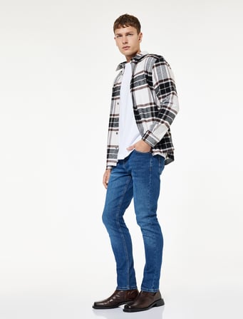 Normal Bel Pamuklu Cepli Slim Fit Jean Pantolon - Brad Jean