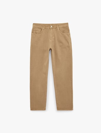 Pamuklu Normal Bel Cepli Vintage Straight Fit Jean Pantolon